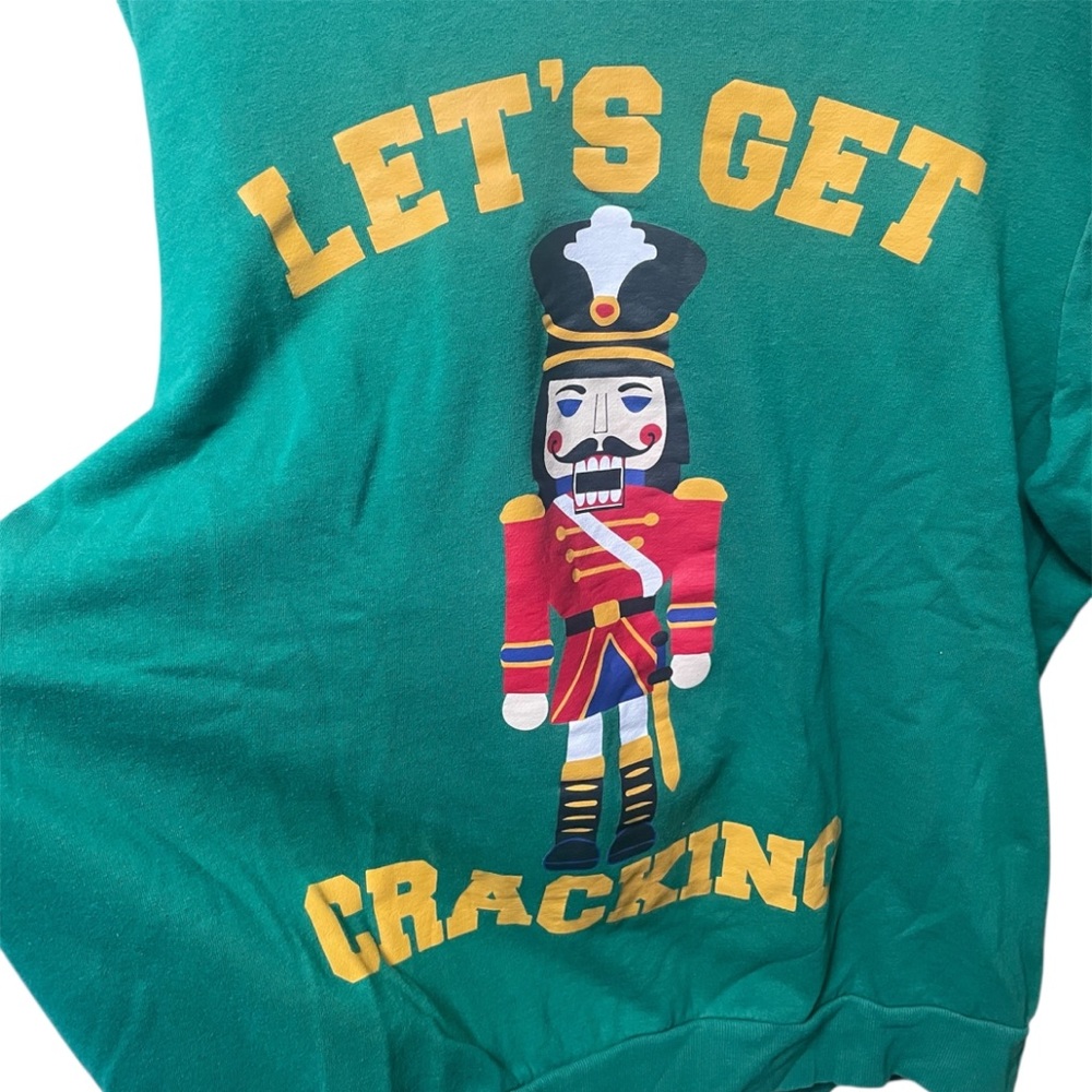 Holiday Time Men’s 3XL Green Nutcracker Let’s Get Cracking Christmas Sweatshirt